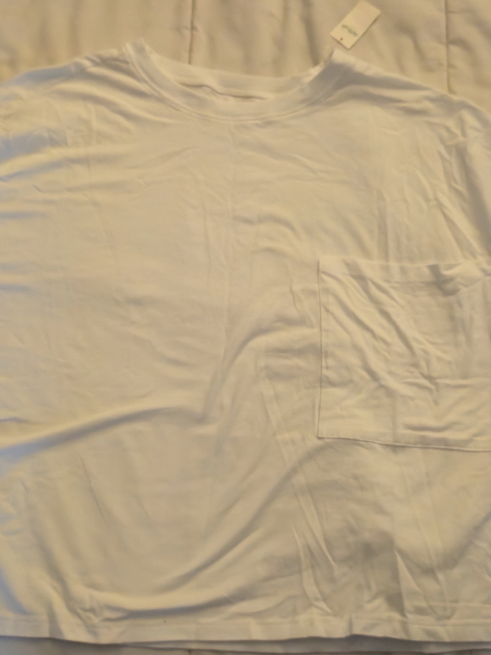 aerie Classic White Crewneck Pocket Tee Women's XL